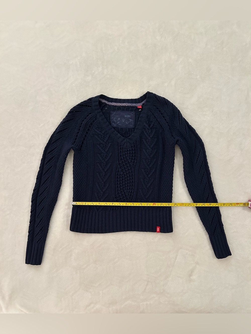 Vintage EDC by Esprit Slim-Fit Navy Knit Sweater